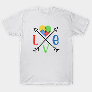 Love Puzzle Piece Autism Awareness Gift for Birthday, Mother's Day, Thanksgiving, Christmas T-Shirt